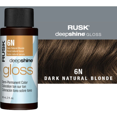 Rusk Deepshine Gloss - Liquid Demi-Permanent Color 5-in-1 Illuminating Formula / 6N Dark Natural Blonde / 2 oz.