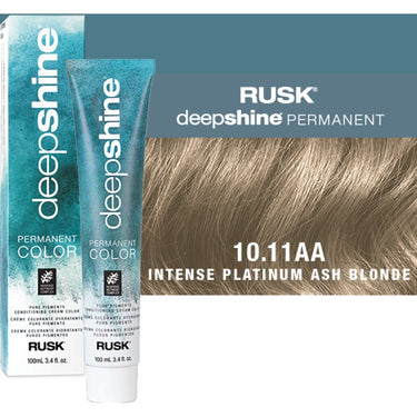 Rusk Deepshine Pure Pigments Conditioning Cream Color / 10.11AA Intense Platinum Ash Blonde / 3.4 oz.