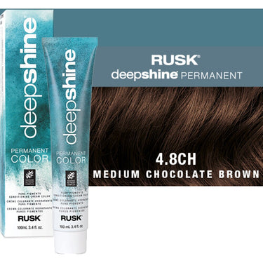 Rusk Deepshine Pure Pigments Conditioning Cream Color / 4.8CH Medium Chocolate Brown / 3.4 oz.