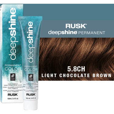 Rusk Deepshine Pure Pigments Conditioning Cream Color / 5.8CH Light Chocolate Brown / 3.4 oz.