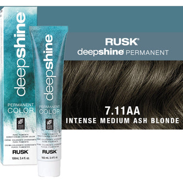 Rusk Deepshine Pure Pigments Conditioning Cream Color / 7.11AA Intense Medium Ash Blonde / 3.4 oz.