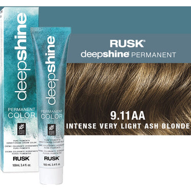 Rusk Deepshine Pure Pigments Conditioning Cream Color / 9.11AA Intense Very Light Ash Blonde / 3.4 oz.