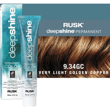 Rusk Deepshine Pure Pigments Conditioning Cream Color / 9.34GC Very Light Golden Copper / 3.4 oz.
