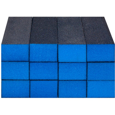 Sanitizable Sanding Blocks - Blue - Super Fine/Fine Grit - 1-3/8"H x 1"W x 3-3/4"L / 12 Pack