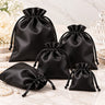 Satin Drawstring Gift and Jewelry Pouches - Black - 4"W x 5-1/2"L / 1 Case (100 per Case)