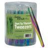 Satin Edge Slant Tip Titanium Tweezers In A Container / 48/Count