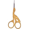 Satin Edge - Stork Scissor - Gold-Tone - Perfect for Cutting Silk, Fiberglass or Linen Nail Wraps, Scissors Have a Whimsical Stork Design