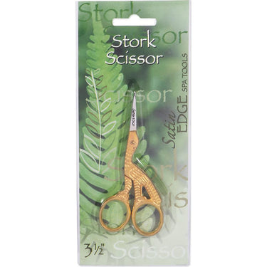 Satin Edge - Stork Scissor - Gold-Tone - Perfect for Cutting Silk, Fiberglass or Linen Nail Wraps, Scissors Have a Whimsical Stork Design