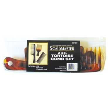 Scalpmaster 3 Piece Tortoise Comb Set