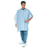 Scalpmaster Nylon Striped Barber Cloth 45" X 50", Snap Blue