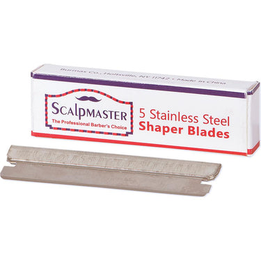 Scalpmaster - Stainless Steel Hair Shaper in a Case with 5 Blades - 7-3/4" Long