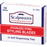 Scalpmaster - Stainless Steel Replacement Blades - Use With SC-7004, TK-HRZR, TK2-SET, TK2-SETLFT, & TK-ZEBSET / 10 Pack