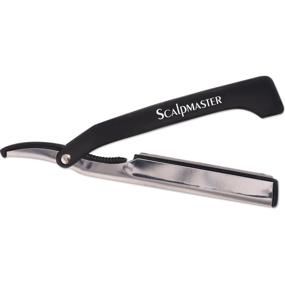 Stradlater Razor Scalpmaster - Straight Razor with Rubber Grip Handle - Includes a Plas ...
