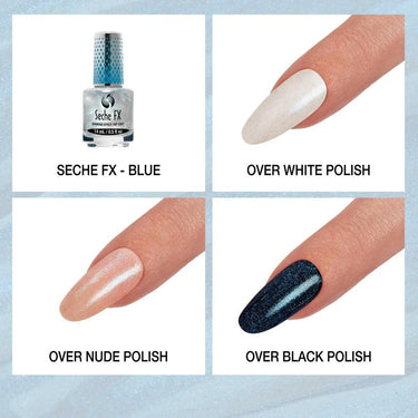 Seche FX Diamond Effect Top Coat - Blue / 0.5 oz.