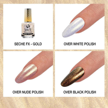 Seche FX Diamond Effect Top Coat - Gold / 0.5 oz.