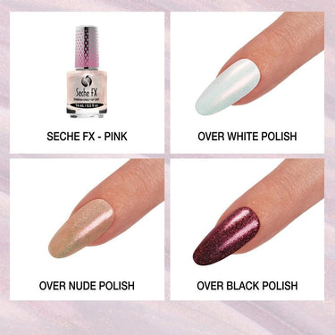 Seche FX Diamond Effect Top Coat - Pink / 0.5 oz.