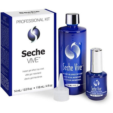 Seche Vive Instant Gel Effect Top Coat Professional Kit / (1) 4 oz. Seche Vive Instant Gel Effect Top Coat Refill + (1) 0.5 oz. Seche Vive Instant Gel Effect Top Coat