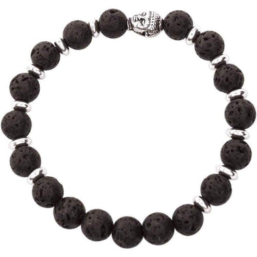 Serina & Company - Full Silver & Black Lava Bracelet | Aromatherapy Jewelry for Retail!