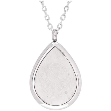 Serina & Company - Stainless Steel Floral Tear Drop Pendant | Aromatherapy Jewelry for Retail!