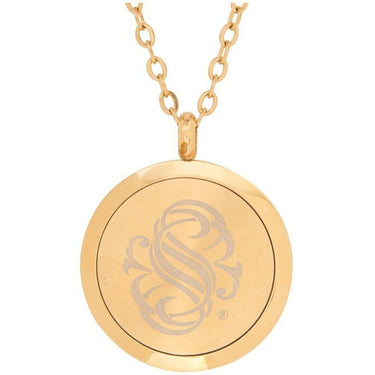 Serina & Company - Stainless Steel Golden Waves Pendant | Aromatherapy Jewelry for Retail!