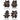 Set of 4 Tao Good Wishes Symbols - Antique Black Wood / Each Piece 7" x 6" by East-West Furnishings