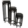 Set of Three Rosewood Hexagon Plant Stands - 20", 28" and 36" Tall by East-West Furnishings