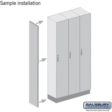 Side Panel - for 15 Inch Deep Premier Wood Locker - without Sloping Hood by Salsbury – Arctic White by Salsbury (view 2)
