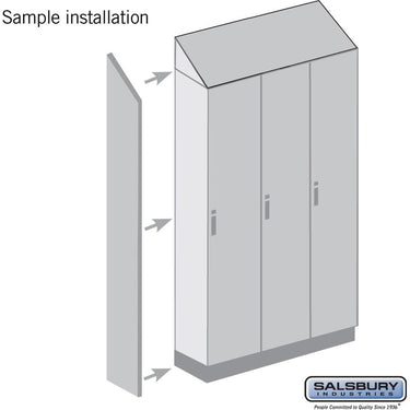 Side Panel - for 18 Inch Deep Premier Wood Locker - with Sloping Hood by Salsbury – Arctic White by Salsbury (view 2)
