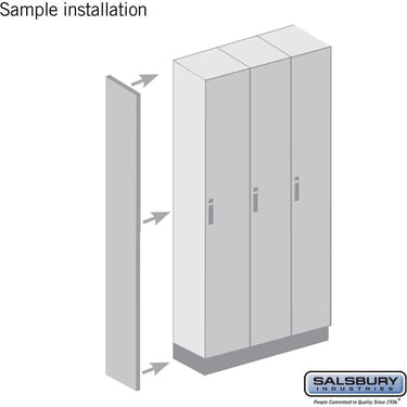 Side Panel - for 18 Inch Deep Premier Wood Locker - without Sloping Hood by Salsbury – Arctic White by Salsbury (view 2)