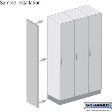 Side Panel - for 21 Inch Deep Premier Wood Locker - without Sloping Hood by Salsbury – Arctic White by Salsbury (view 2)