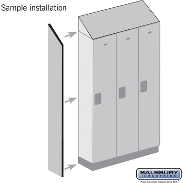 Side Panel - for 24 Inch Deep Designer Wood Locker - with Sloping Hood by Salsbury – Black by Salsbury (view 2)