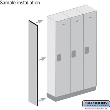 Side Panel - for 24 Inch Deep Designer Wood Locker - without Sloping Hood by Salsbury – Black by Salsbury (view 2)