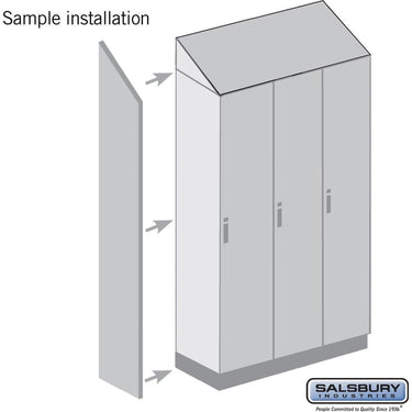 Side Panel - for 24 Inch Deep Premier Wood Locker - with Sloping Hood by Salsbury – Arctic White by Salsbury (view 2)