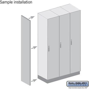 Side Panel - for 24 Inch Deep Premier Wood Locker - without Sloping Hood by Salsbury – Arctic White by Salsbury (view 2)