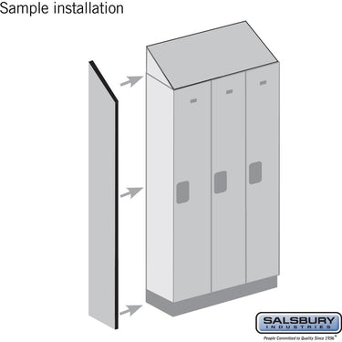 Side Panel - for 5 Feet High - 18 Inch Deep Designer Wood Locker - with Sloping Hood by Salsbury – Black by Salsbury (view 2)