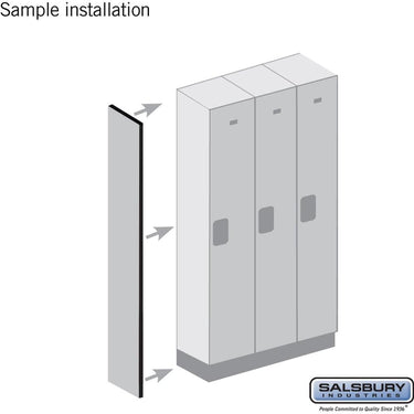 Side Panel - for 5 Feet High - 18 Inch Deep Designer Wood Locker - without Sloping Hood by Salsbury – Gray by Salsbury (view 2)