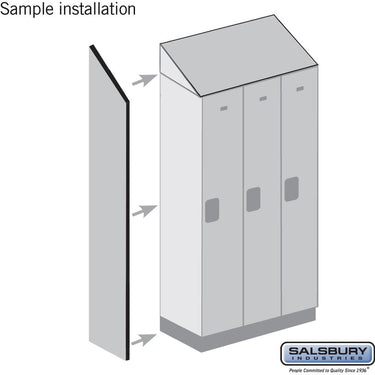 Side Panel - for 5 Feet High - 21 Inch Deep Designer Wood Locker - with Sloping Hood by Salsbury – Gray by Salsbury (view 2)