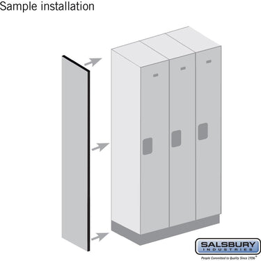 Side Panel - for 5 Feet High - 21 Inch Deep Designer Wood Locker - without Sloping Hood by Salsbury – Gray by Salsbury (view 2)