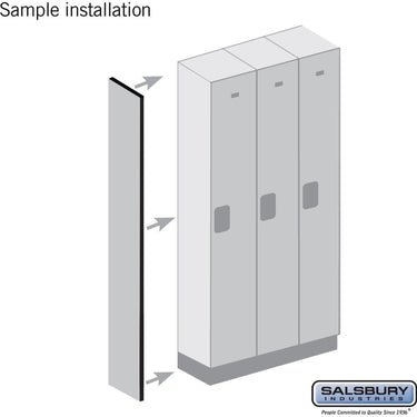 Side Panel - for 6 Feet High - 15 Inch Deep Designer Wood Locker - without Sloping Hood by Salsbury – Black by Salsbury (view 2)