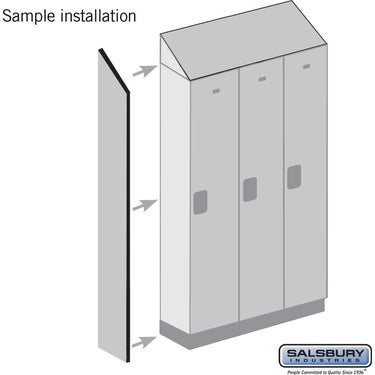 Side Panel - for 6 Feet High - 18 Inch Deep Designer Wood Locker - with Sloping Hood by Salsbury – Black by Salsbury (view 2)