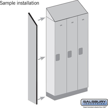 Side Panel - for 6 Feet High - 18 Inch Deep Designer Wood Locker - with Sloping Hood by Salsbury – Gray by Salsbury (view 2)