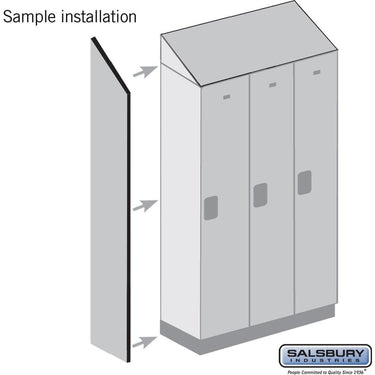 Side Panel - for 6 Feet High - 21 Inch Deep Designer Wood Locker - with Sloping Hood by Salsbury – Black by Salsbury (view 2)