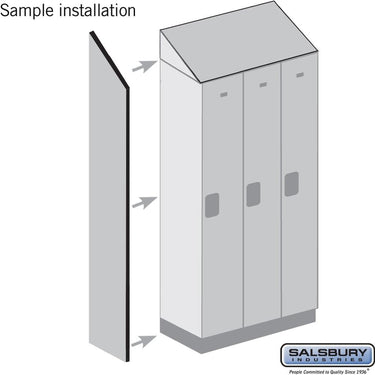 Side Panel - for 6 Feet High - 21 Inch Deep Designer Wood Locker - with Sloping Hood by Salsbury – Gray by Salsbury (view 2)