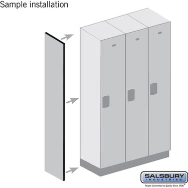 Side Panel - for 6 Feet High - 21 Inch Deep Designer Wood Locker - without Sloping Hood by Salsbury – Black by Salsbury (view 2)