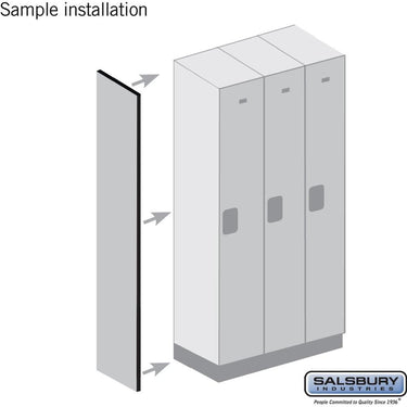 Side Panel - for 6 Feet High - 21 Inch Deep Designer Wood Locker - without Sloping Hood by Salsbury – Gray by Salsbury (view 2)