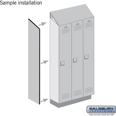 Side Panel - for Heavy Duty Plastic Locker - with Sloping Hood - Gray by Salsbury – Default Title by Salsbury (view 2)