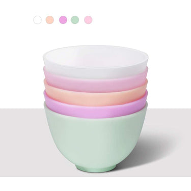Silicone Facial Mask Mixing Bowls - 4.1" Diameter X 2.8" Tall / Set of 5