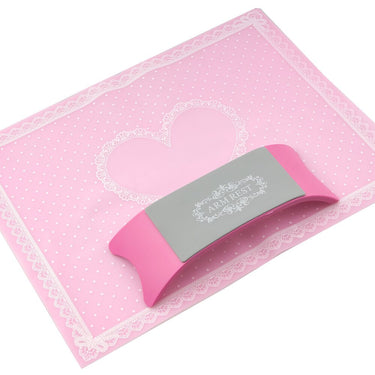 Silicone Manicure Mat Cushion Set - Washable Mat &amp; Pillow - Pink