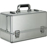 Silver Matte 6-Tiers Accordion Trays Professional Cosmetic Makeup Train Case by TruCase