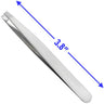Slanted Tweezer - Silver Stainless Steel - 3.8" Long / Case of 50 Individually Wrapped Tweezers